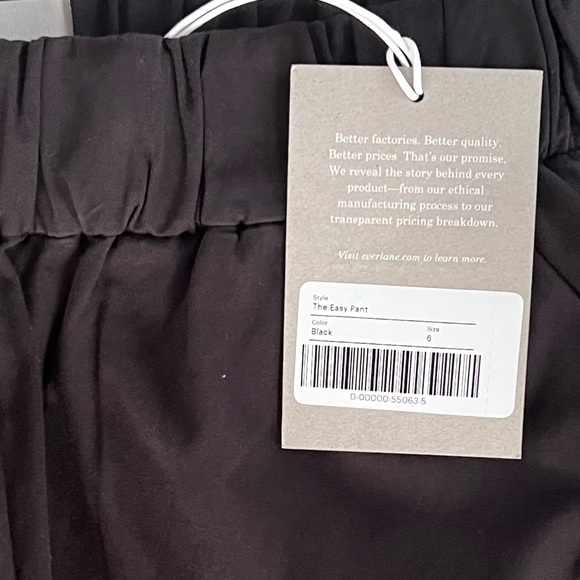 Everlane Womens Pull On Pant Size 6 Black High Waist Straight Leg Organic Cotton - Picture 11 of 15